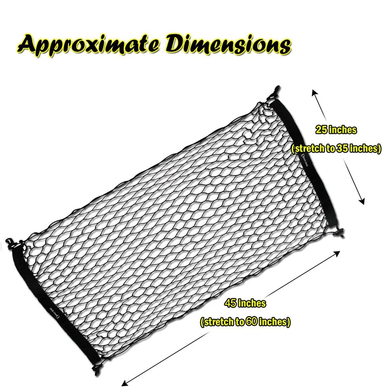 Универсальный багажник автомобиля сзади хранения грузов Чемодан нейлон Эластичный черный сетка держатель с 4 Пластик