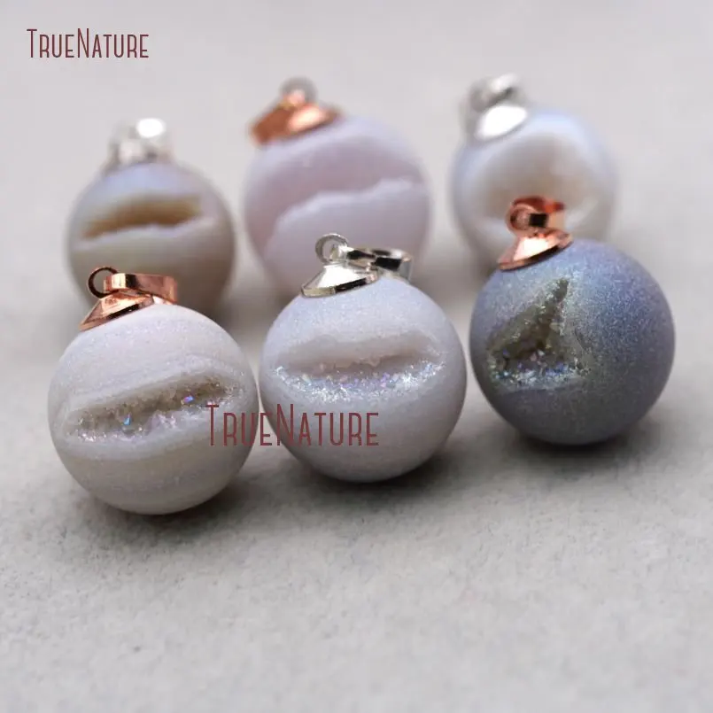 20171213-PM8210- Druzy Agate Pendant Round Bead Pendant