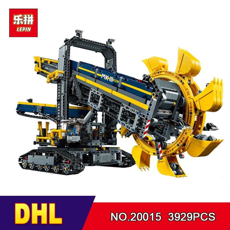 

DHL LEPIN 20015 3929Pcs Technic series Bucket wheel excavator Model Building blocks Bricks Compatible 42055 Toy Gift