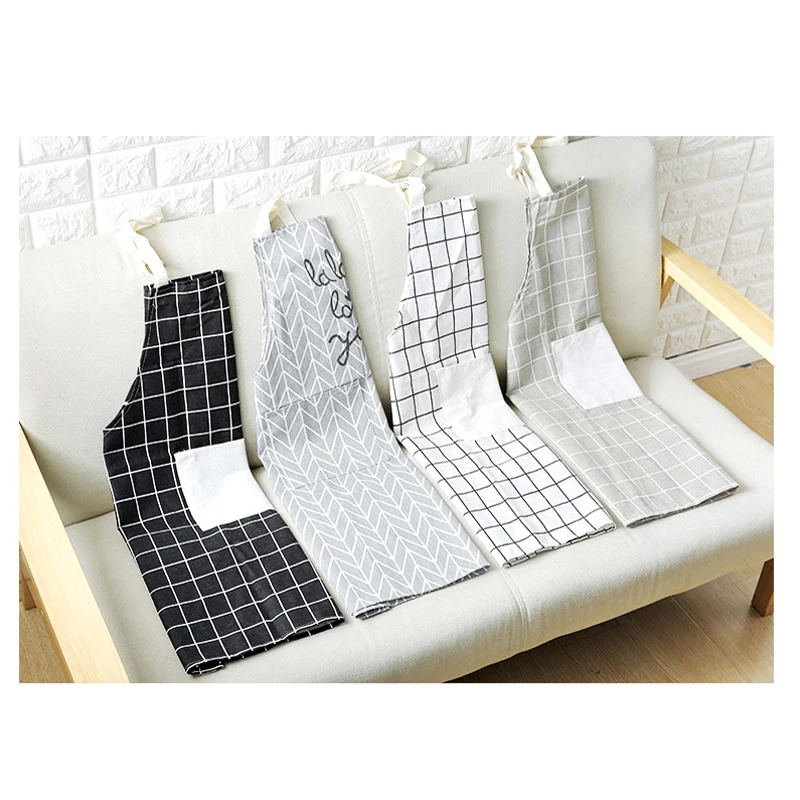 Buytoi Buy Women Kitchen Cooking Apron Cotton Plaid Aprons