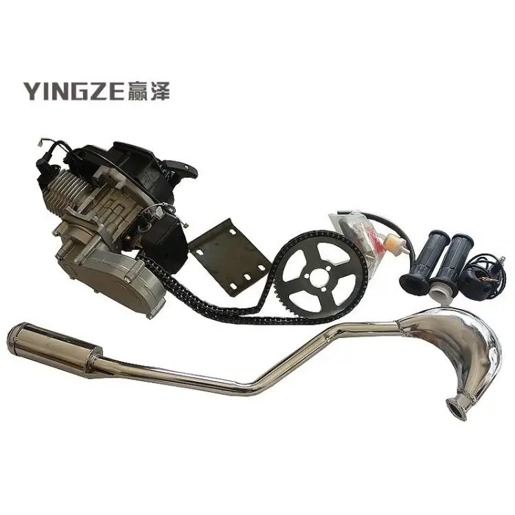 

49CC 2 Stroke Dirt Bike Motorcycle Motorized Engine With Exhaust Chain Sprocket Switch