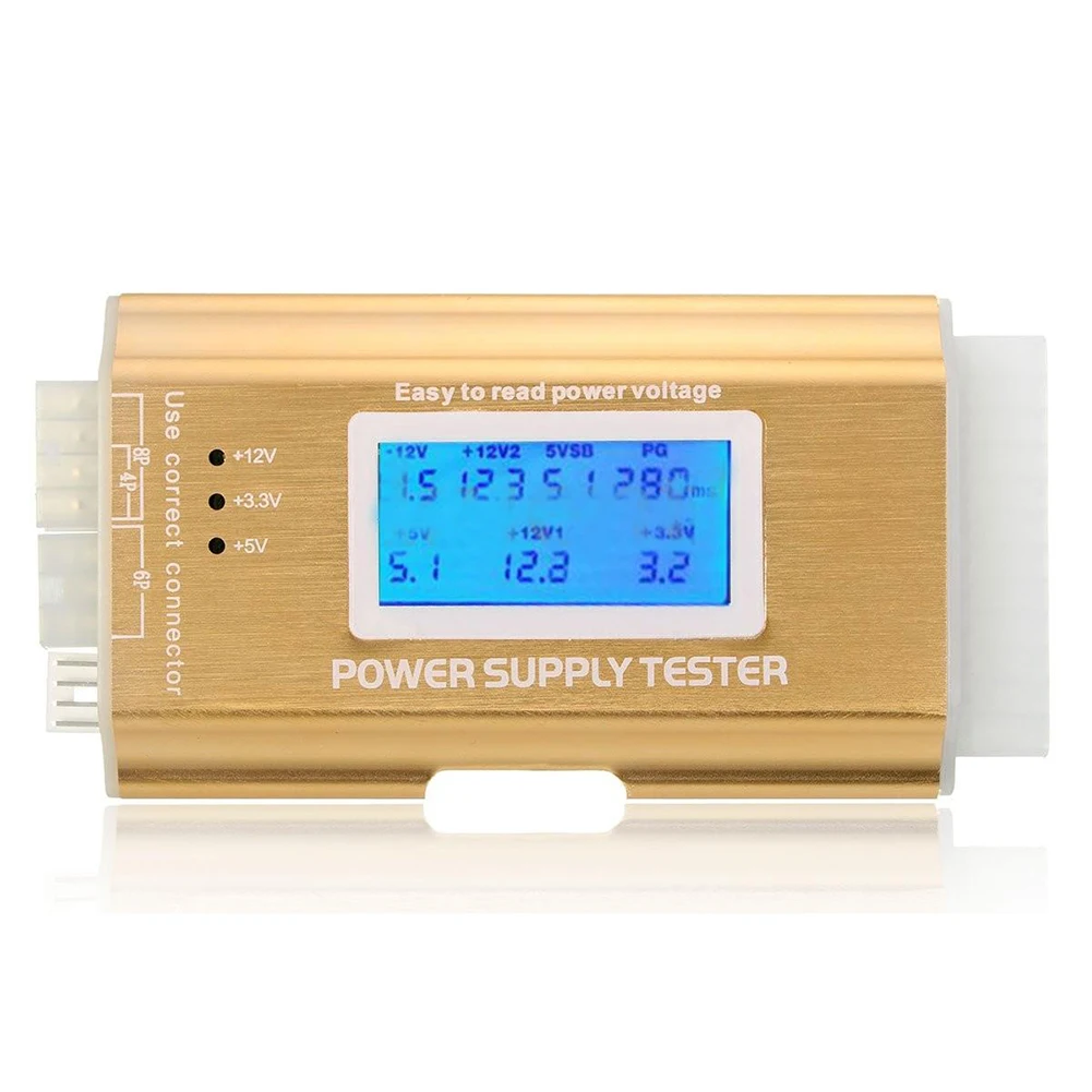 LCD PC اختبار إمدادات الطاقة إمدادات 20/24 دبوس 4 PSU ATX BTX ITX SATA HDD الذهب