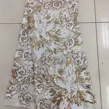 Вышитые сетчатая ткань с бисером с супер качество Cyndi-12.2901 афро тюль кружевной ткани для вечерние платье