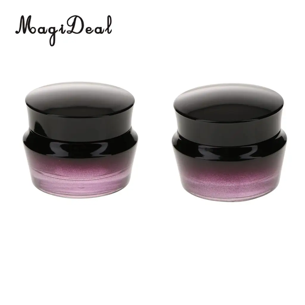 2x Empty Glass Makeup Cream Jar Pot Lotion Bottle Cosmetic Refill Container 30ml with 50ml