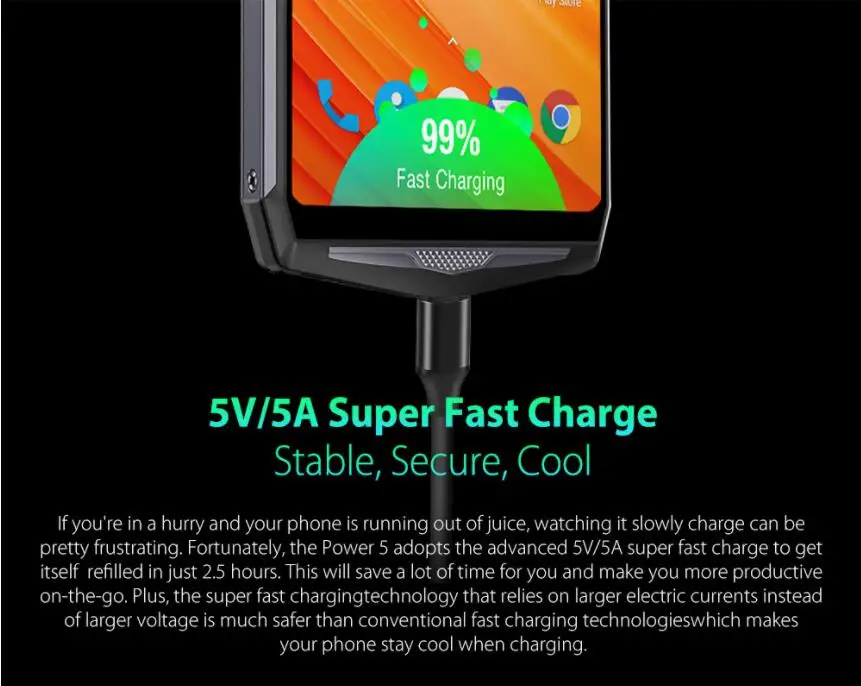 Ulefone power 5 6 ГБ 64 13000 мА/ч Беспроводная зарядка Восьмиядерный процессор MT6763 0 дюйма FHD