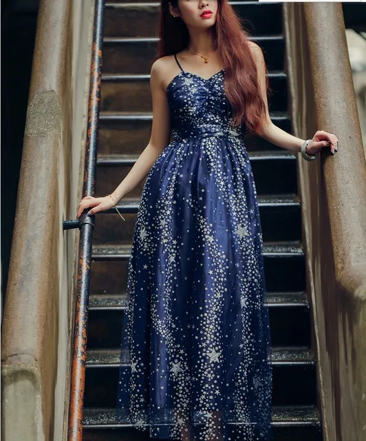 Blue Dress with Diamonds