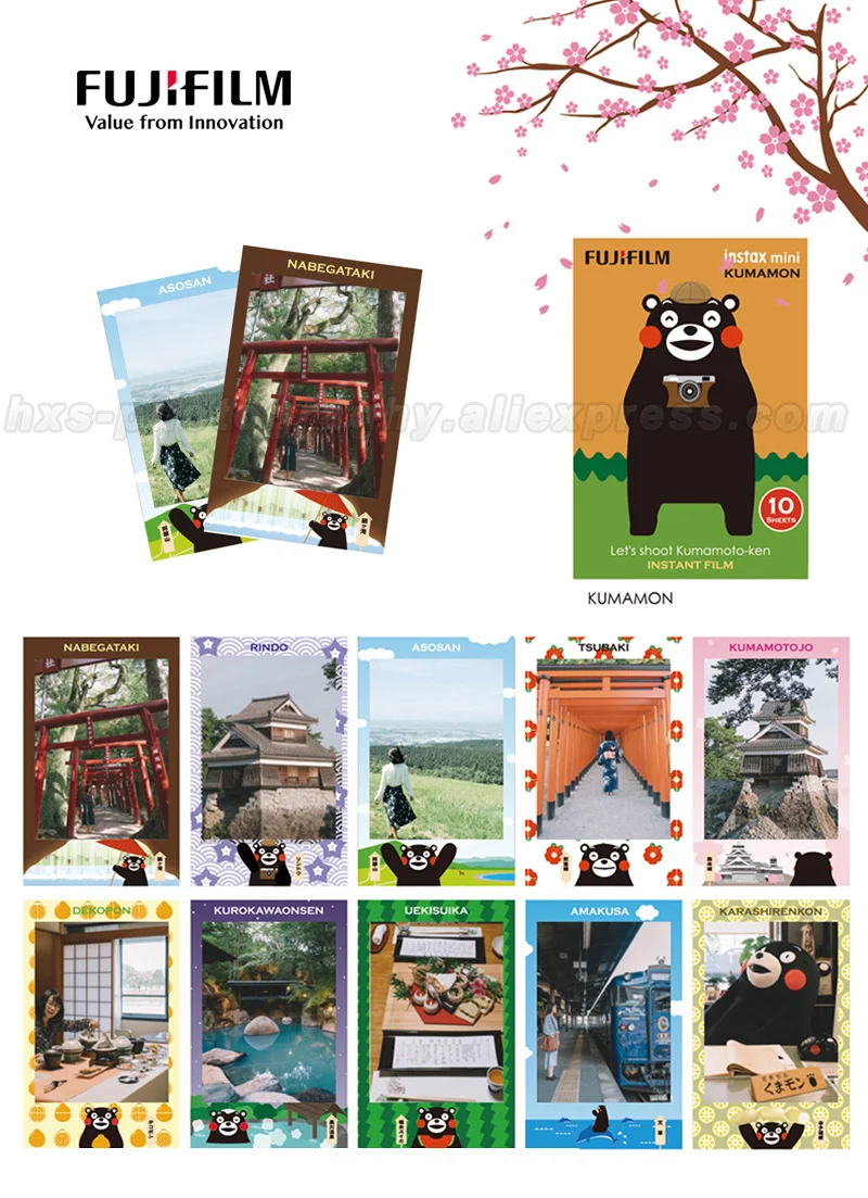 Оригинальная пленка Fujifilm Instax Mini 9 Kumamon 10 листов фотобумаги для мини 9 8 7s 90 25 Share SP-1 SP-2 Liplay