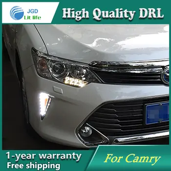

Free shipping ! 12V 6000k LED DRL Daytime running light case for Toyota Camry 2015 2016 LED DRL