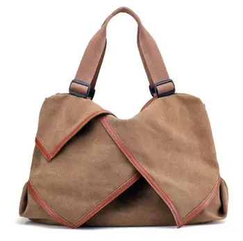 

New fashion lady handbag canvas leisure single shoulder bag multi-pocket travel bag