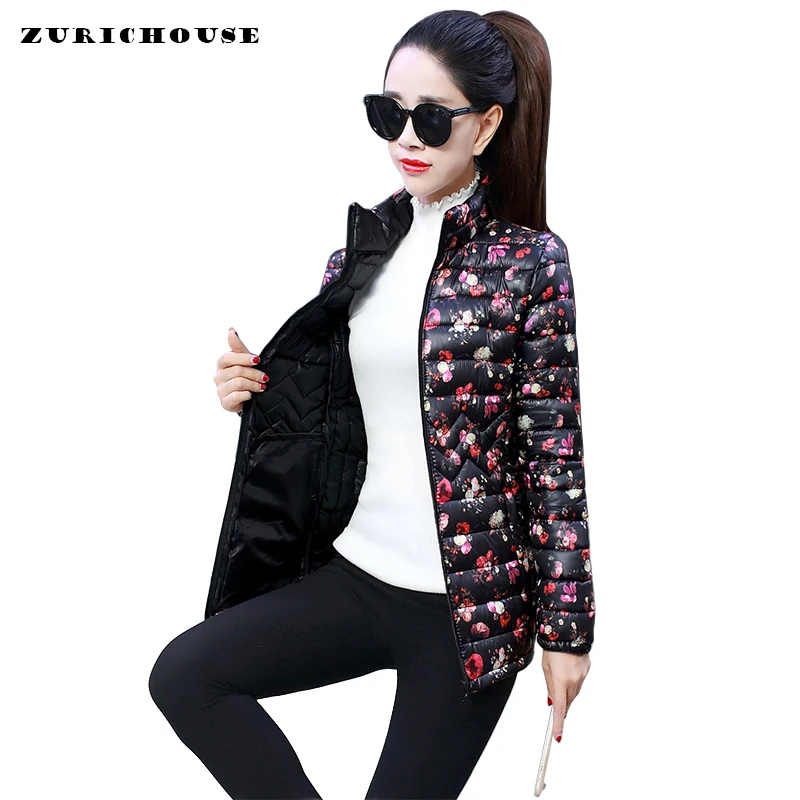 

ZURICHOUSE Fashion Print Winter Jacket Women 2019 New Arrival 6XL Plus Size Parkas Woman Down Cotton Padded Coat Female Jacket