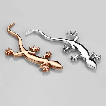 

Climbing Gecko Zinc Alloy Chrome Metal Car Styling Emblem Badge 3D Sticker Decal Scratch Motorcycle Automobiles Car Accessories