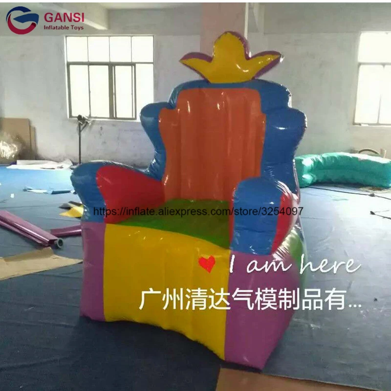 Event Rental Throne Inflatable Princess Queen Chair Sofa,0.4Mm PVC Tarpaulin Inflatable Party Chair For Birthday advertising printing cloth splicing pvc tarpaulin tarpaulin welding machine ironing automatic welding machine