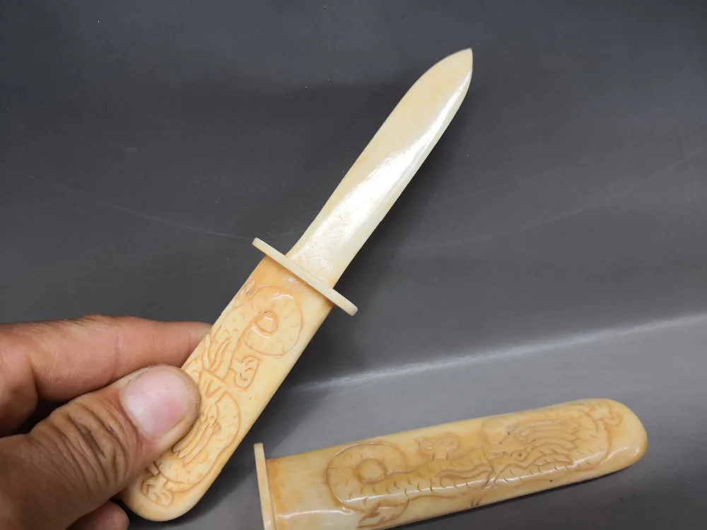

Tibet HANDMADE natural yak yak horn carving Bone knife