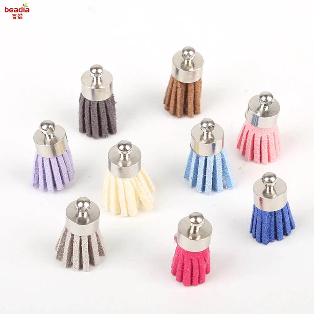 10pcs Height 18mm Korean Velvet Cashmere Silver Bells Charms Pendant Small Tassels For Making Decoration DIY Crafts Accessories