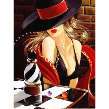 

Full Square Diamond Painting Sexy Women Diamond Embroidery Portrait 5D DIY Mosaic Picture Of Rhinestone Decor Home