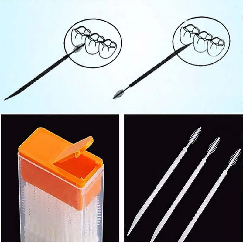 3 упаковки портативная Двухсторонняя щетка зубочистки пластик межзубный ершик домашний отель зубочистки уход за полостью рта