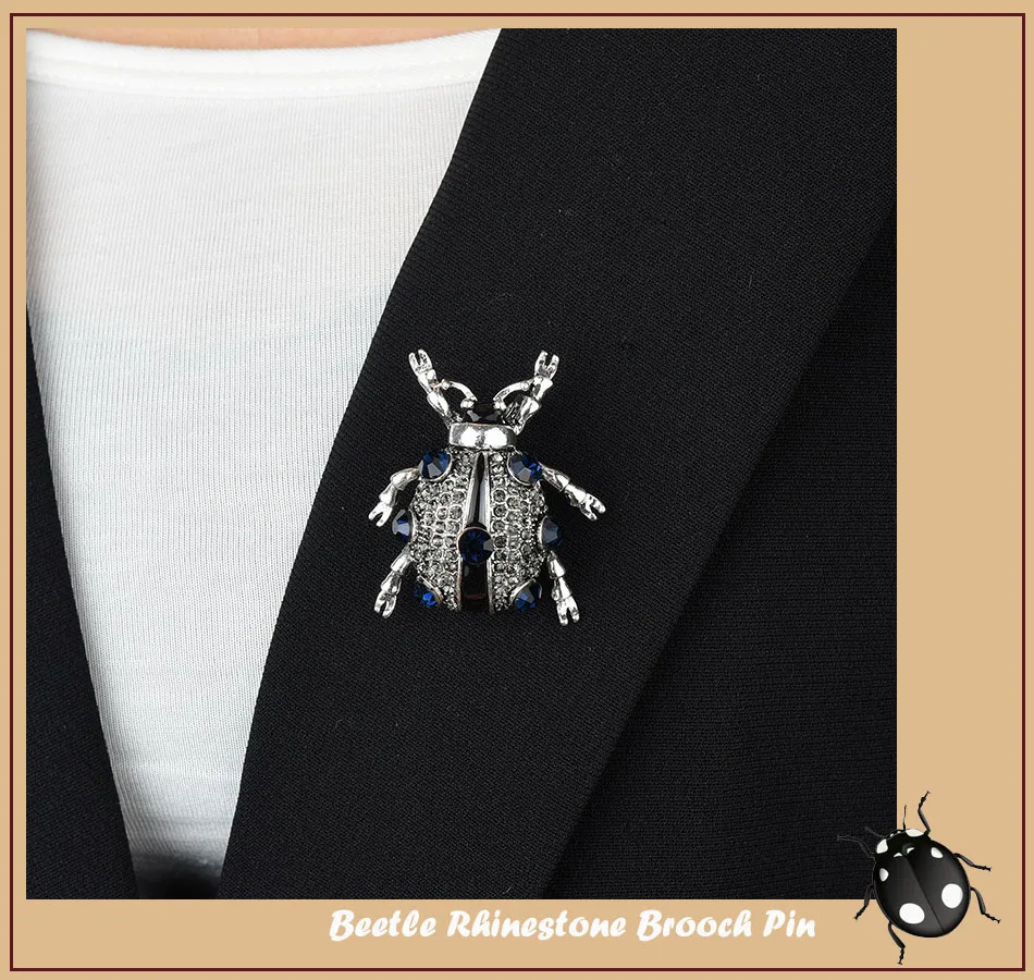 beetles rhinestone pin09