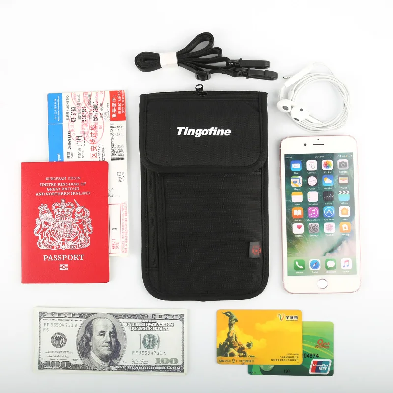 Ультра тонкий кошелек для путешествий, держатель для паспорта, RFID Блокировка, скрытая сумка для денег, для мужчин и женщин, Tarjetero Mujer