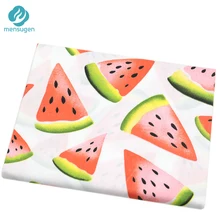 Mensugen хлопковая ткань с принтом арбуза для девочек, одежда для шитья, Лоскутная стеганая ткань для детского постельного белья