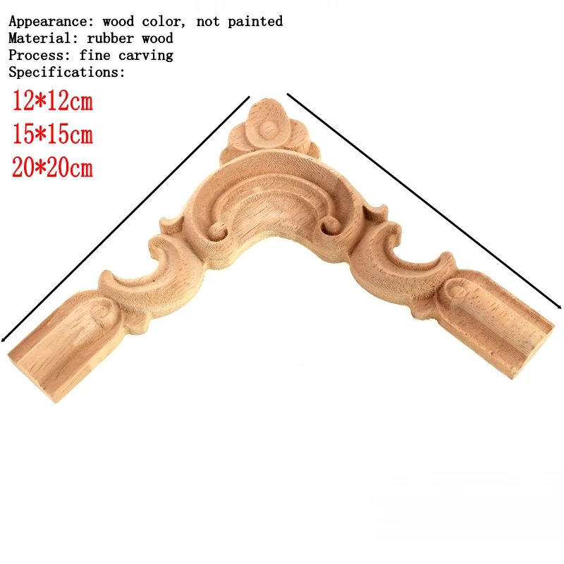 RUNBAZEF Винтаж Неокрашенная древесина Резные углу накладка аппликация, рама фон мебель для дома стены, двери шкафа декора ремесла