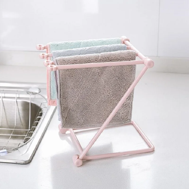 

Originality 4 pole position Vertical collapsible rag pylon Large spacing Washing towel Leachate cup frame For Home Kitchen Tools