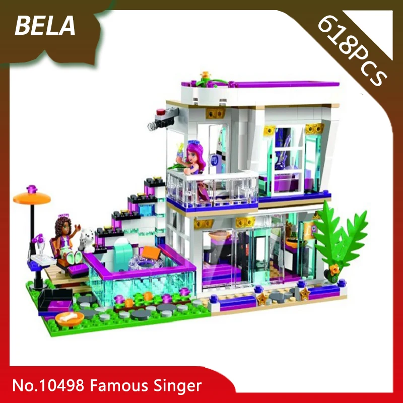 

Bela 10498 618Pcs Friends Series Famous Singer Liwei Home Model Building Blocks Bricks Compatible with Legoings