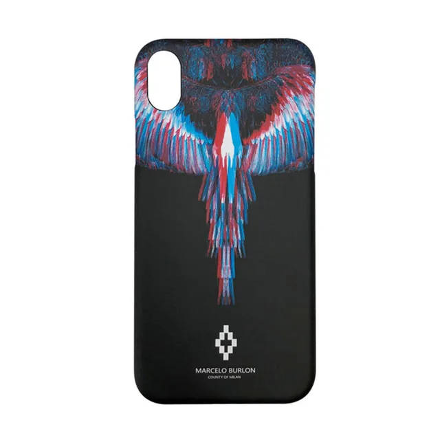 Cool Black Marcelo Burlon Case for iPhone X XS MAX XR Wing Snake Animal