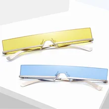 Кошачий глаз, солнцезащитные очки для женщин, модная металлическая оправа, брендовые дизайнерские маленькие солнцезащитные очки, винтажные прямоугольные узкие женские желтые очки