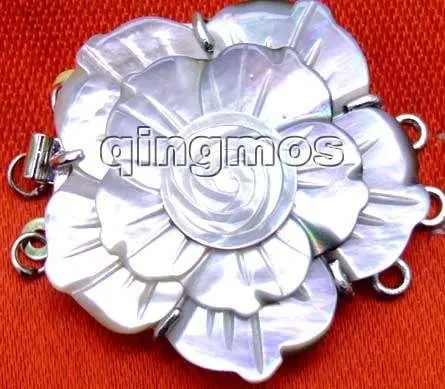 

SALE Big 35mm Flower Three Layer natural sea shell three strands Clasp-gp85