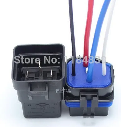 

Waterproof integrated automotive relay 12V 4 feet 40A normally open with a line containing a socket yl