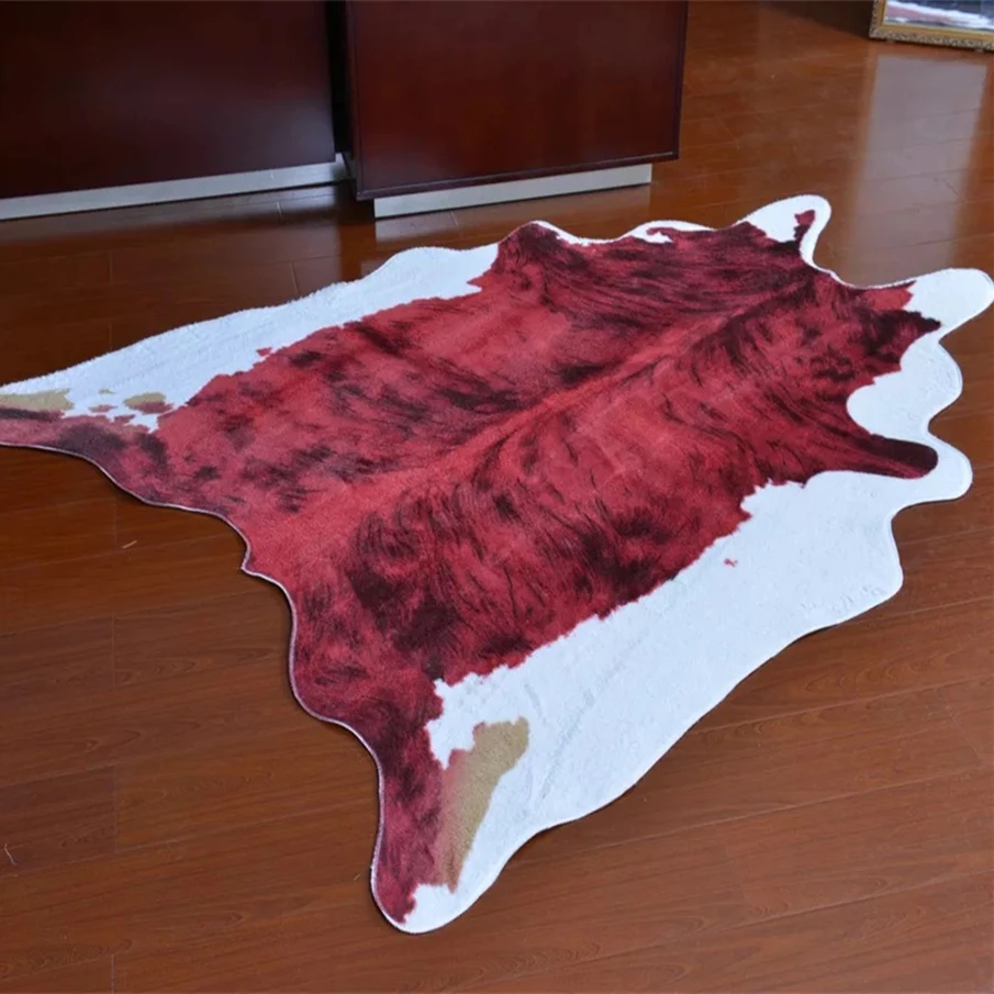 

MUZZI Cow Printed Carpet Imitation Animal Skins Big Size Rugs and Carpets Brown Natural Stripe Room Decoration Cowskin MaT