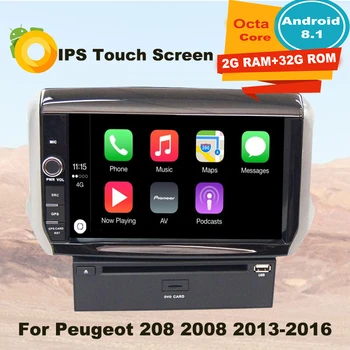 

Support Apple Carplay Android8.1 Car Radio GPS Multimedia DVD Player For Peugeot 208 2008 2013 2014 2015 2016 Auto Navi Stereo
