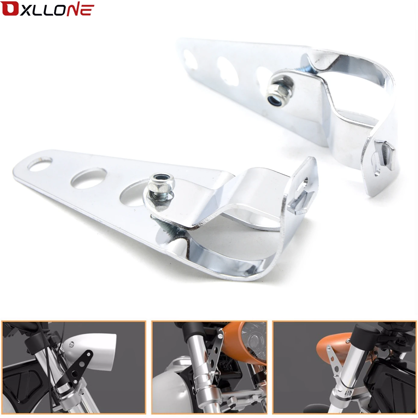 

For Apulia MANA 850 RSV4 Factory ABS RSV4 fSork Cafe Racer Bobber Motorcycle Headlight Black Mount Bracket Head Light 35 ~ 43mm