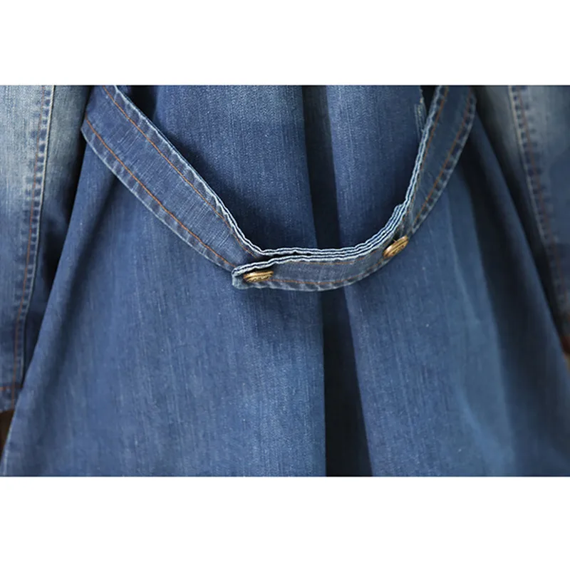 UHYTGF джинсовая куртка Женская длинная куртка весна плюс размер 4XL Осенняя джинсовая куртка двубортная повседневная женская джинсовая Базовая куртка 72