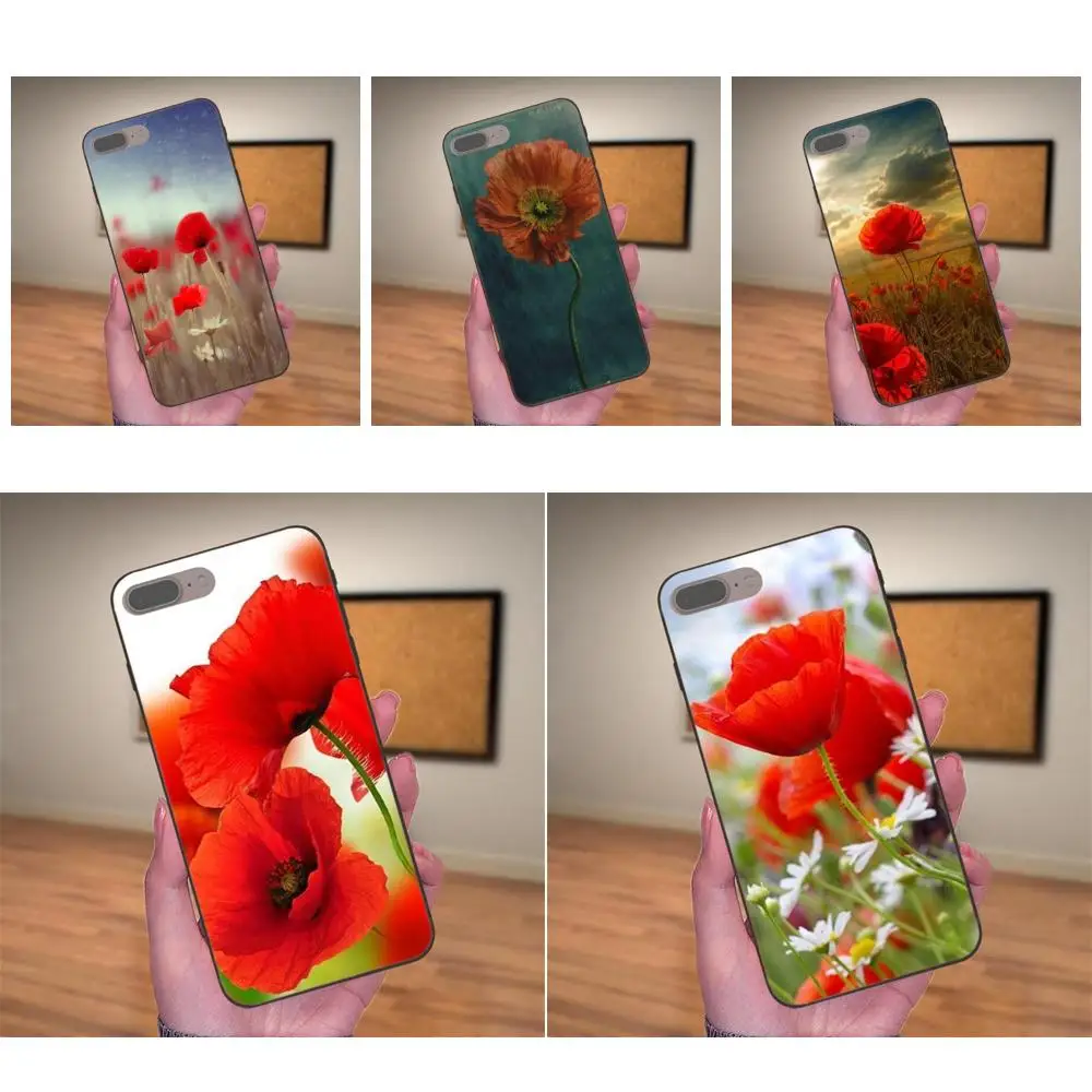 

Poppy Flower Design Cell Phone Case For Xiaomi Mi Mix Max Note 2 2S 3 5X 6 6X 8 9 SE A1 A2 Lite Play Pro F1