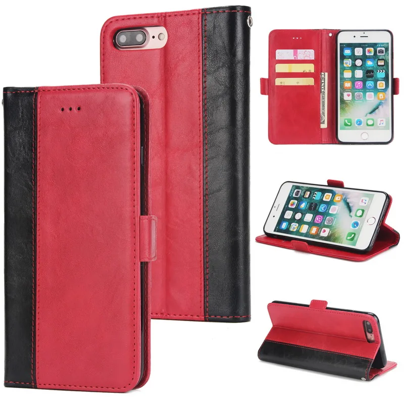 

YISHANGOU PU Leather Flip Wallet Phone Case for iPhone X 8 Plus 5 5S SE 6 6S 7 Plus Stand Card Slot Holder i 8 i7 i6 Cover Purse