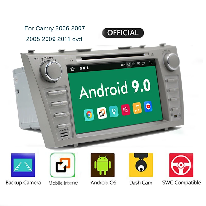  Android 9.0Car DVD For TOYOTA CAMRY V40 AURION Master v40 2007-11 auto radio with google play no DV