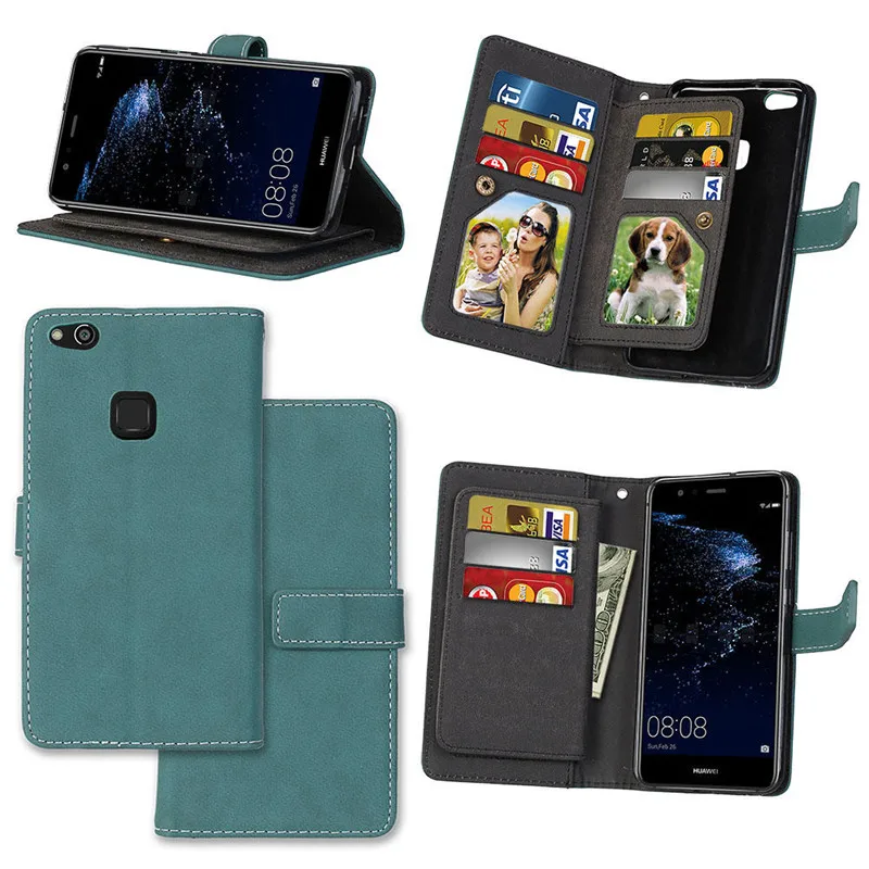 Huawei P10 Lite Multifunction Nine cards Luxury Flip Leather Wallet Case 2017 For Huawei P10 Plus Multifunction Nine cards Luxury Flip Leather Wallet Cover Hawei P1002