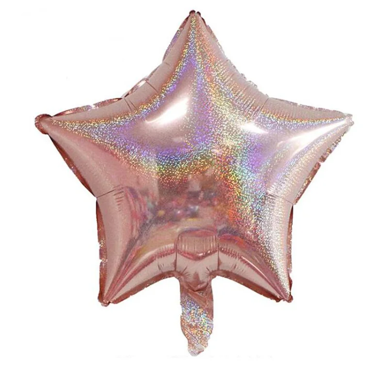 10 шт. 18 дюймов любовь пентаграмма сверкающий шар детский день Свадебный шар лазерный шар в форме звезды декор для вечеринки в честь Дня Рождения - Цвет: laser star rose gold