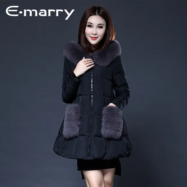 Cheap winter Down coat new European and American fashion trend with a hat Slim down jacket