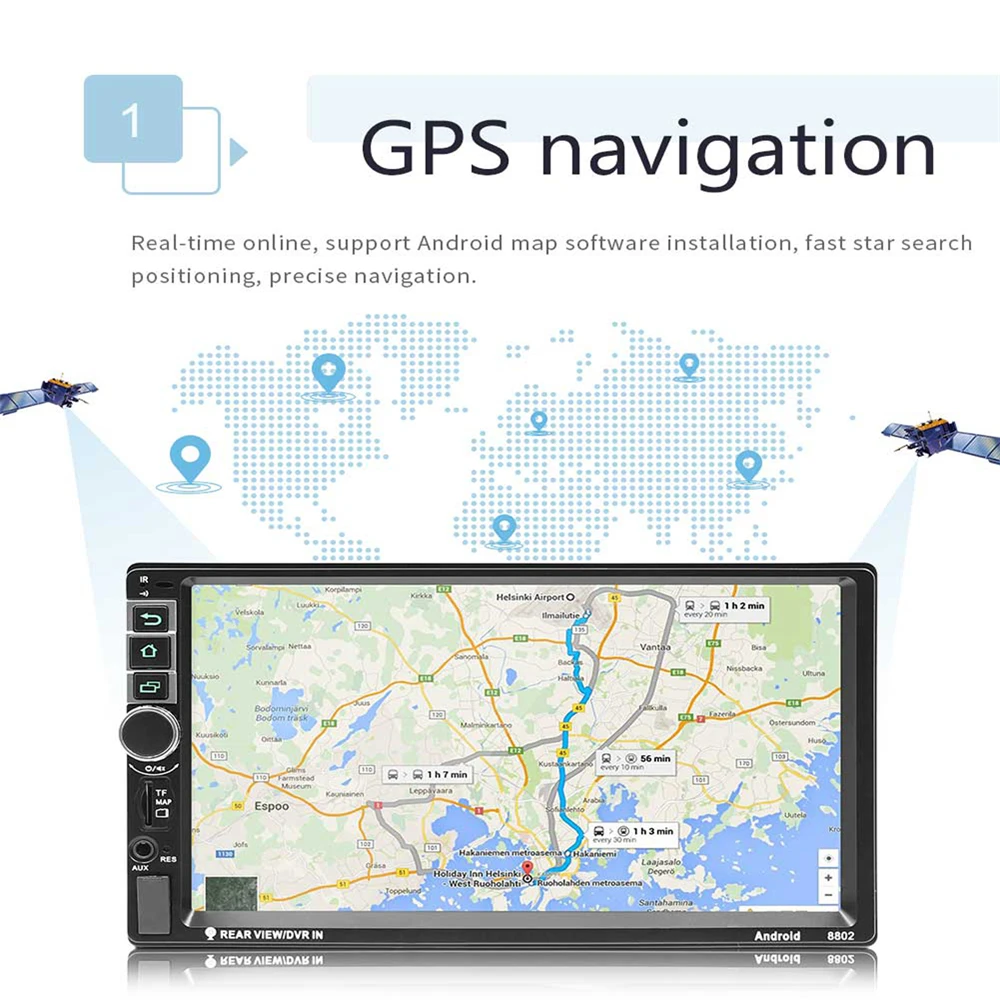 Podofo 2din Android Auto Radio GPS 7 zoll 2 din Radio Kassette Recorder Bluetooth autoradio MP5 Player Unterstützung Rückansicht kamera
