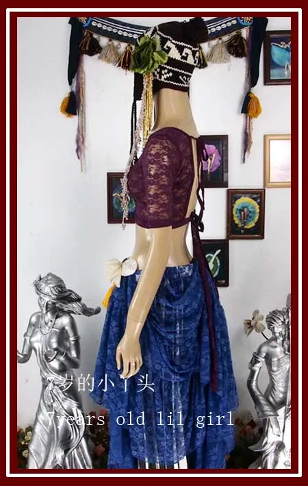 

Lace Belly Dance Top Ats Tribal Choli Short Sleeve DQ125-140