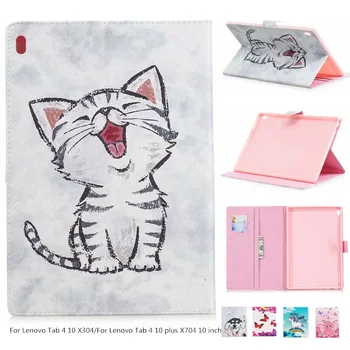 

Cartoon Leather Case For Lenovo TAB4 Tab 4 10 TB-X304L TB-X304F/N Cover For Lenovo Tab 4 10 Plus TB-X704L TB-X704F/N Funda Case