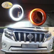 SNCN светодиодный дневного света для Toyota Prado FJ150 LC150 2014 2015, автомобильные аксессуары Водонепроницаемый ABS 12 В DRL противотуманных фар украшения