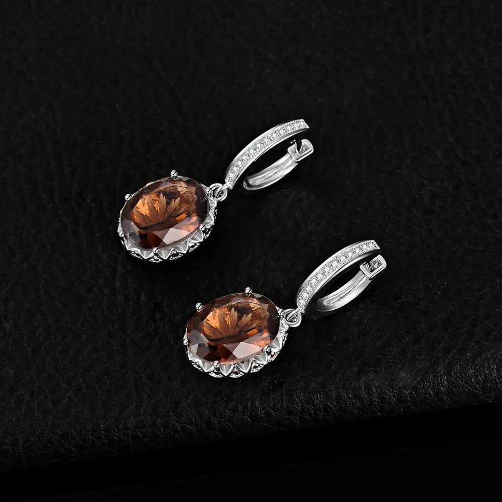 JewelryPalace 7ct подлинная дымчатый кварц висячие серьги 925 стерлингового серебра для