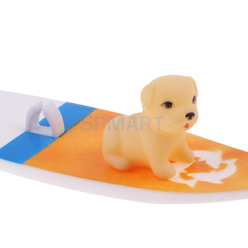 Wonderful 1:12 Scale Dollhouse Miniature Surfboard With Dog for 11.5 Inch Doll Accessories Living Room Furniture Decor