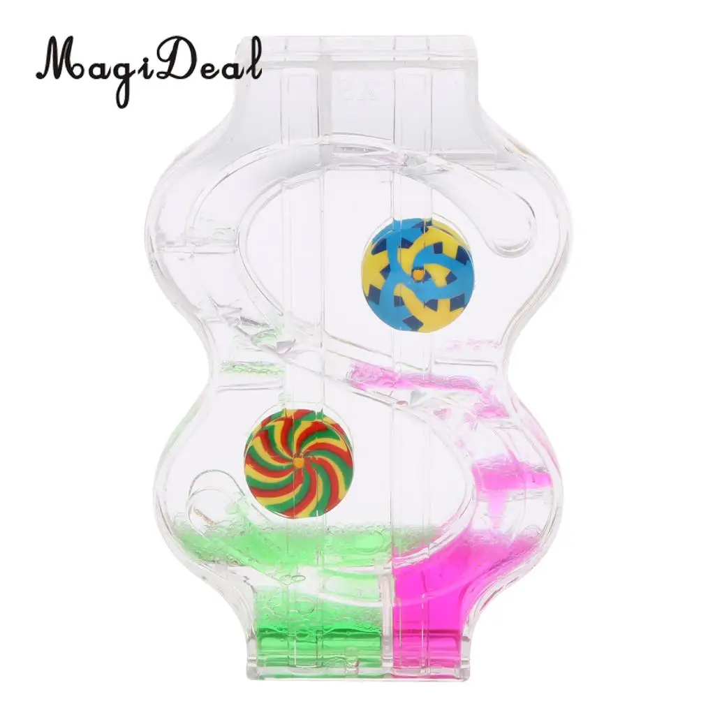 MagiDeal S Shape Floating Colored Oil Liquid Motion Visual Hourglass Timer for Home House Club Ornament Children Toy Gift