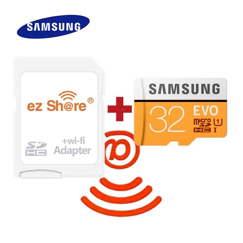 

ezshare Wireless wifi adapter+Samsung EVO plus Micro SD Card 32gb class10 microsd wifi wireless TF Card 64gb 128GB Memory Card