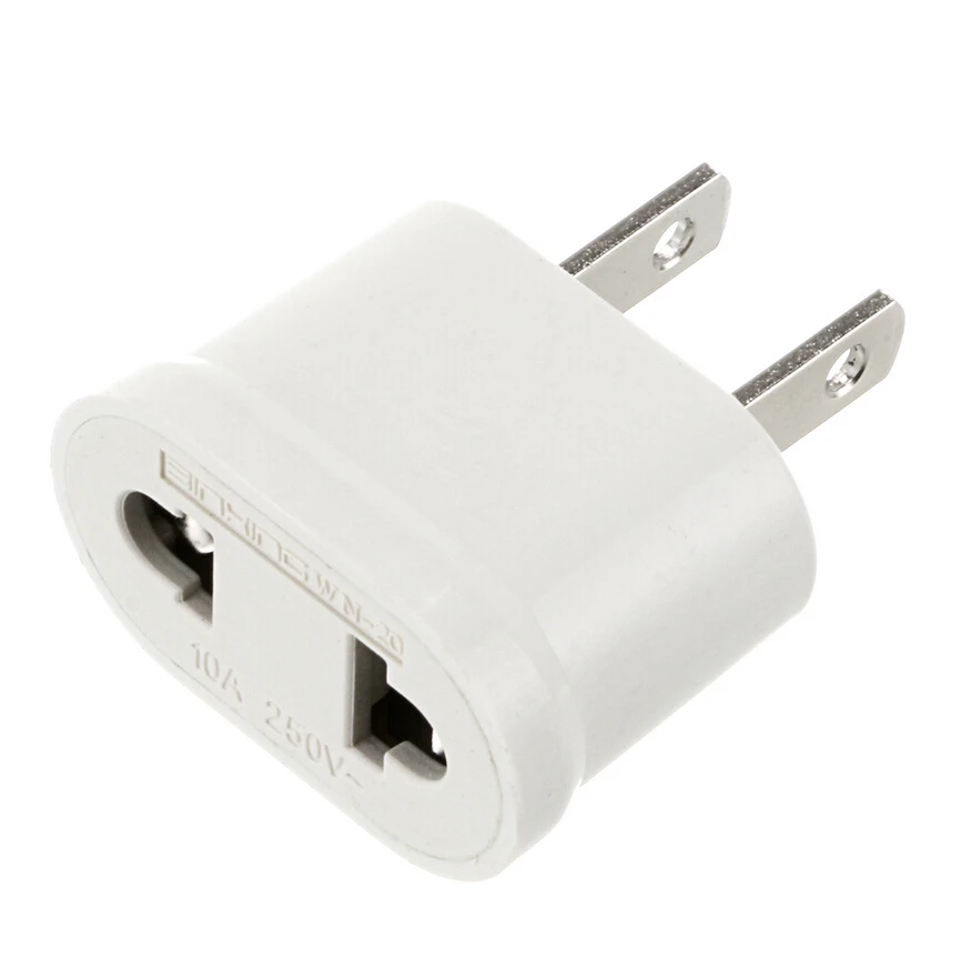 2pcs Lot White Plug Adaptor Eu To Us Converter Usa Travel Adapter 2pcs Lot White Plug Adaptor Eu To Us Converter Usa Travel Adapter Wall For Electric Iron Kettle Household In Parts From