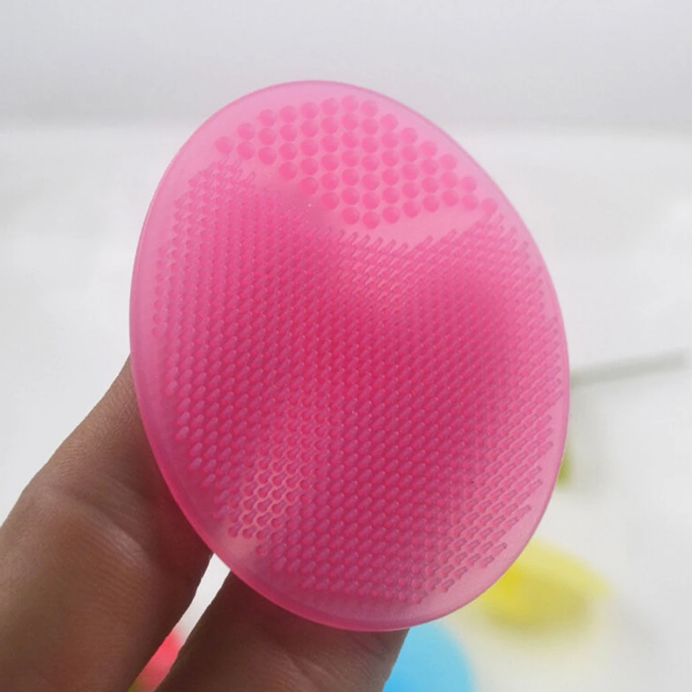 2Pcs Facial Exfoliating Brush Silicone Face Cleaning Pad Skin Scrub Cleanser Tool (1)